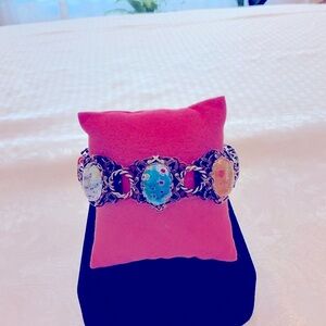 Vintage Sweet Romance Millefiori Glass Bracelet
